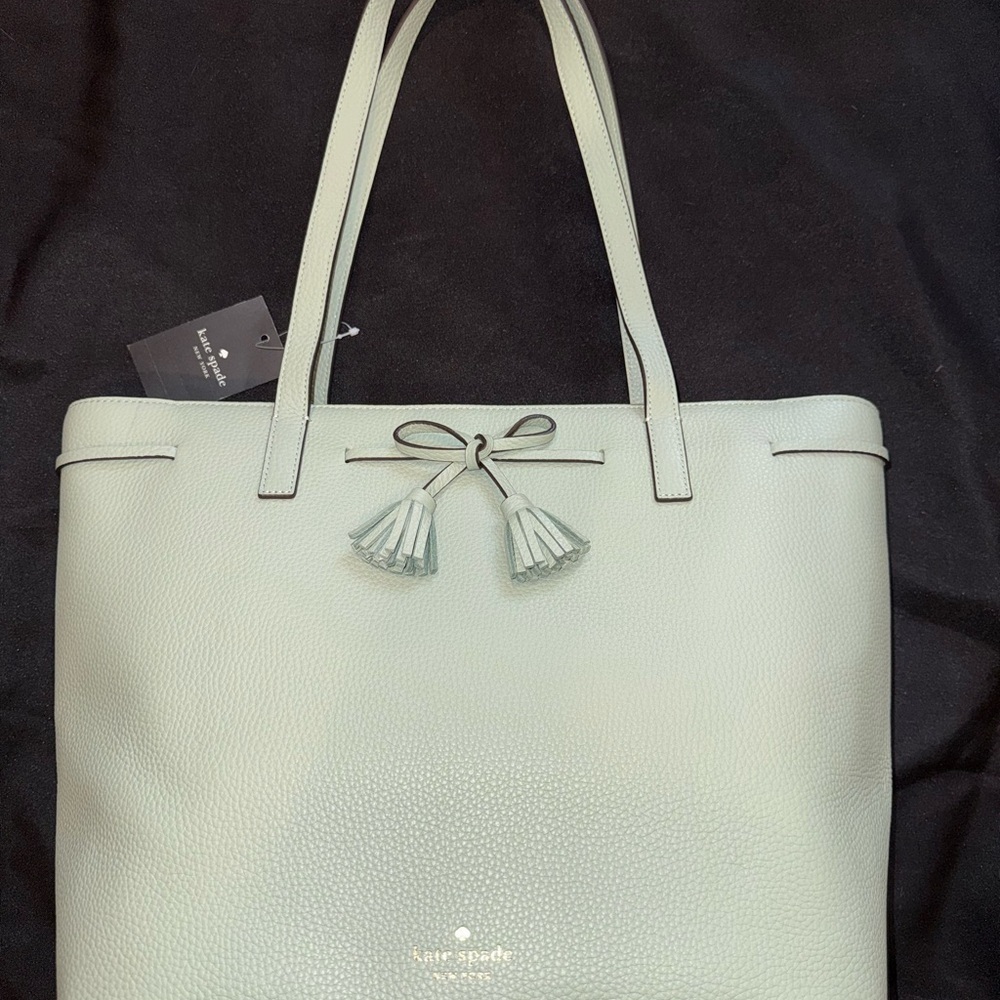 Kate Spade medium mint pebbled leather zip tote NWT - Picture 10 of 15